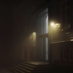 Beleuchtetes modernes Gebäude mit großen Fenstern nachts in Clausthal-Zellerfeld