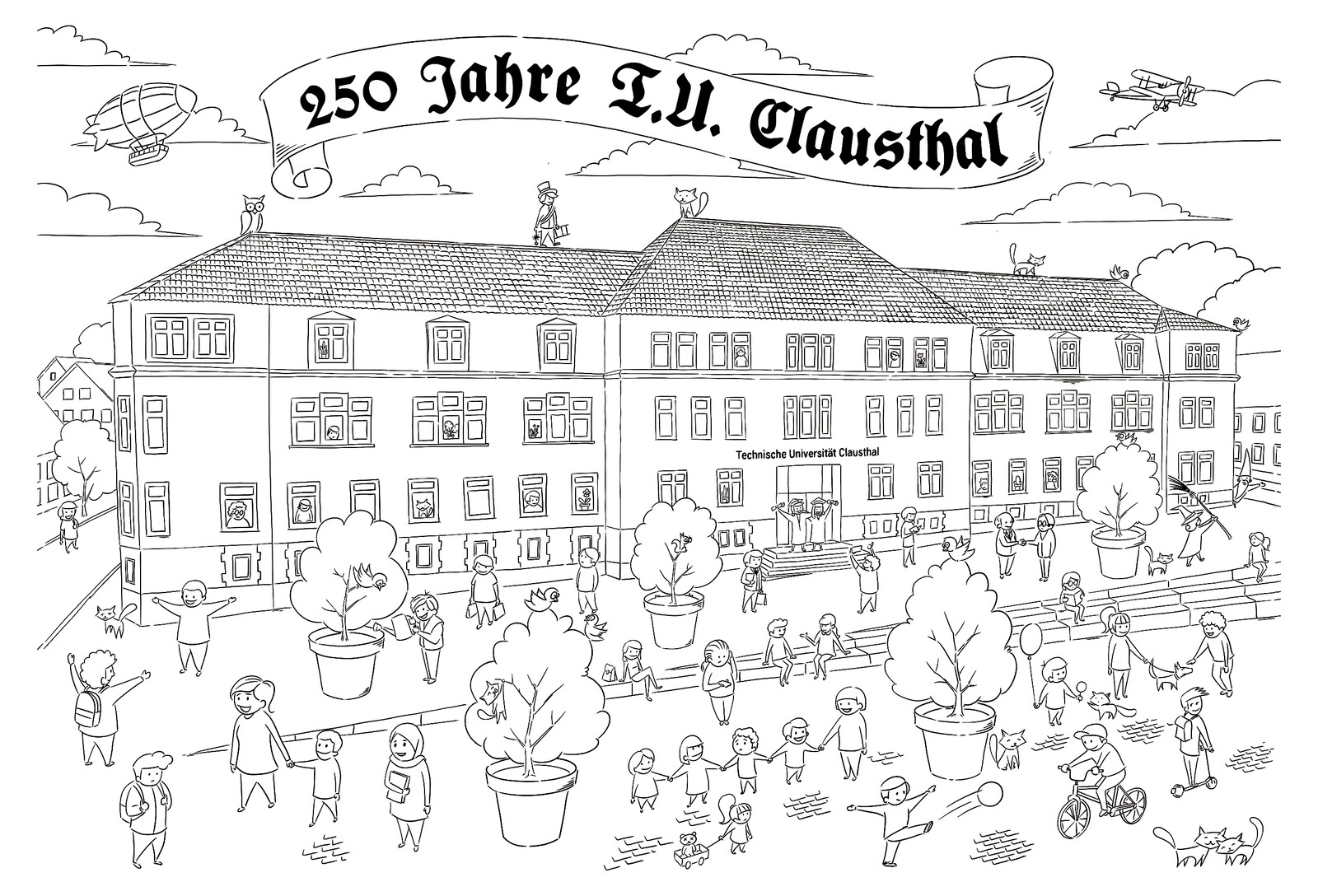 250 Jahre TU Clausthal Ausmalmotiv